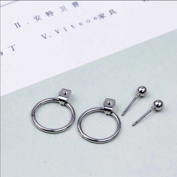 • Stella • Simple Front/Back Hoop Studs - Picture 3 of 4